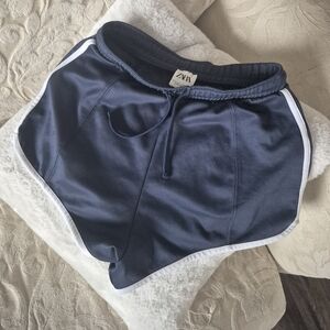 Zara Sexy Retro High Waist Dark Navy Blue Sports Athletic Shorts Small